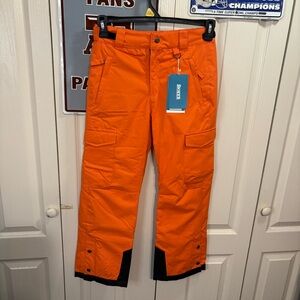NWT Kids Snow Pants Romper - Bright Orange
